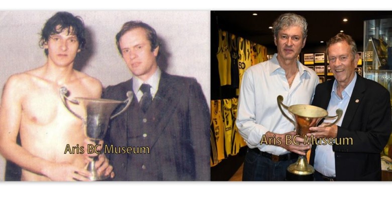 39 χρόνια μετά,Γιάννης Ιωαννίδης και Χάρης Παπαγεωργίου,με το κύπελλο του Πρωταθλητή Ελλάδος 1978-79.